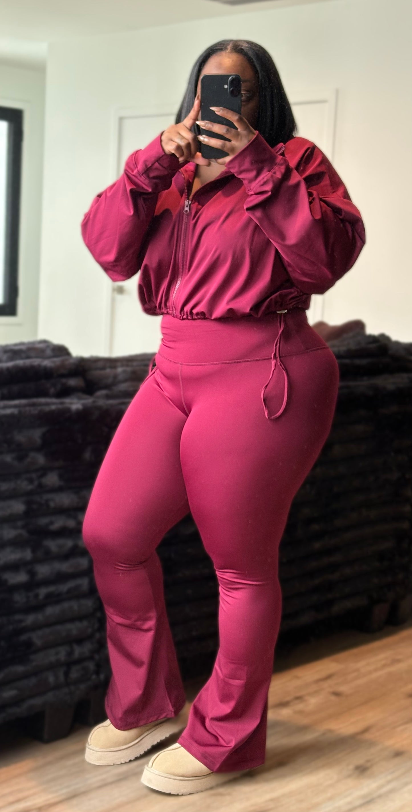 The Perfect Flared Set (Wine Red)