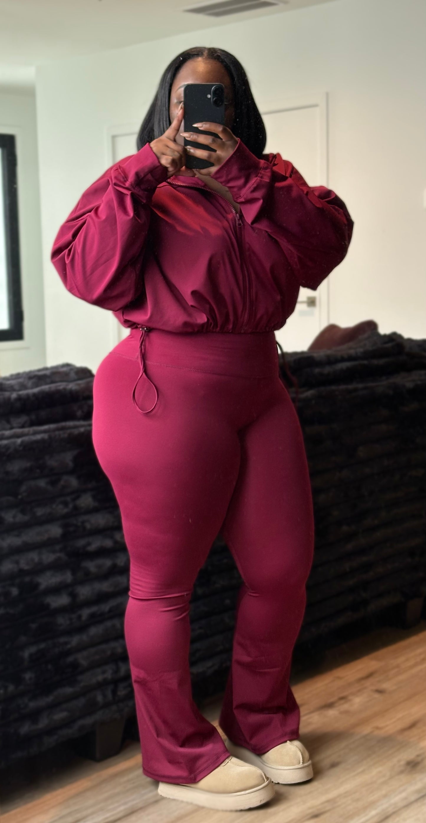 The Perfect Flared Set (Wine Red)