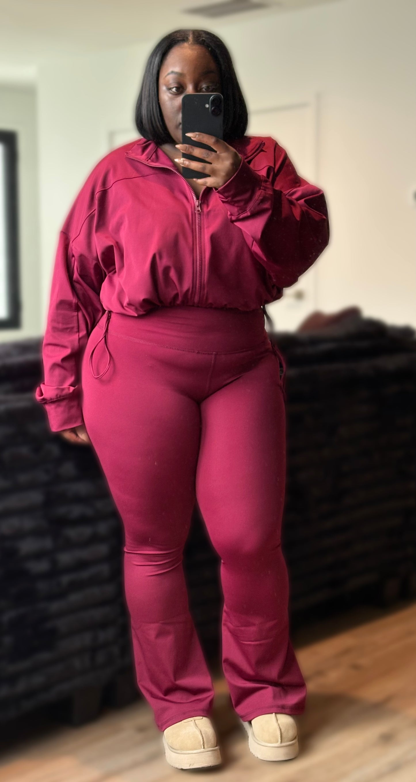 The Perfect Flared Set (Wine Red)