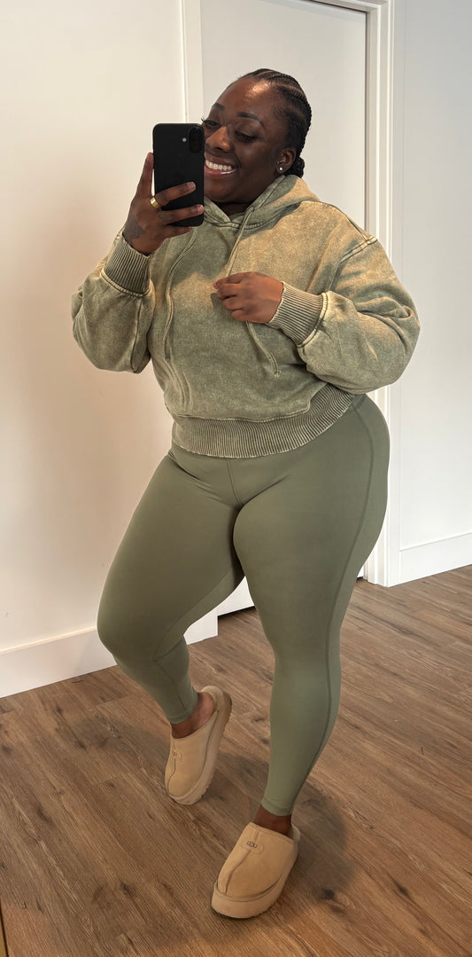 Cozy Hoodie Set (Olive Green)